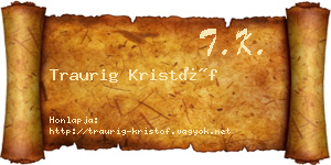 Traurig Kristóf névjegykártya